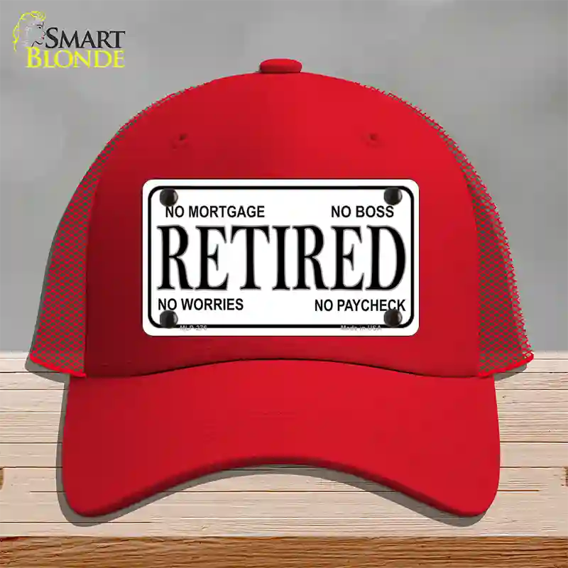 Retired Novelty License Plate Hat Mesh / Red