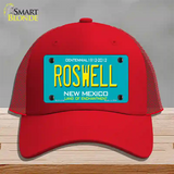 Roswell New Mexico Teal Novelty License Plate Hat Mesh / Red