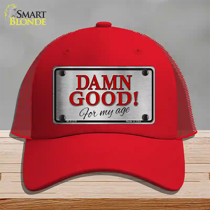 Damn Good Novelty License Plate Hat Mesh / Red