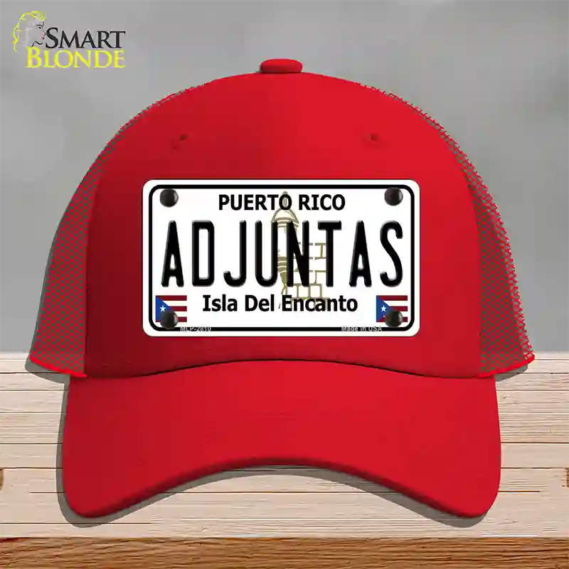 Adjuntas Novelty License Plate Hat Mesh / Red