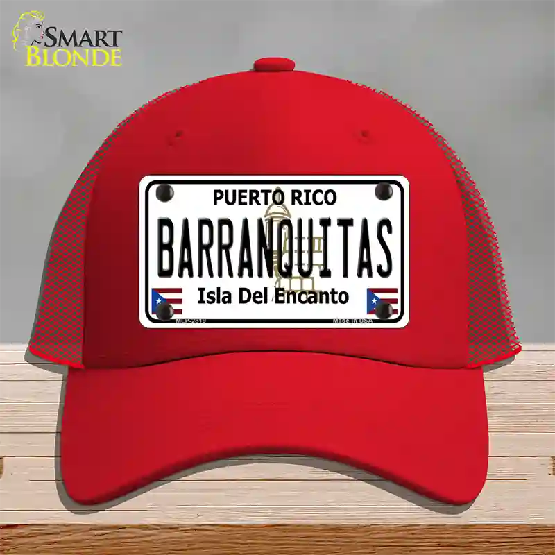 Barranquitas Novelty License Plate Hat Mesh / Red