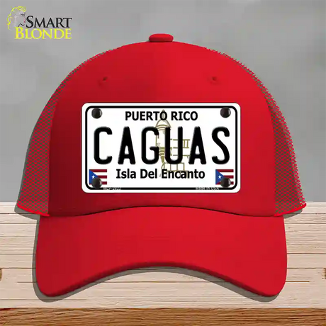 Caguas Novelty License Plate Hat Mesh / Red