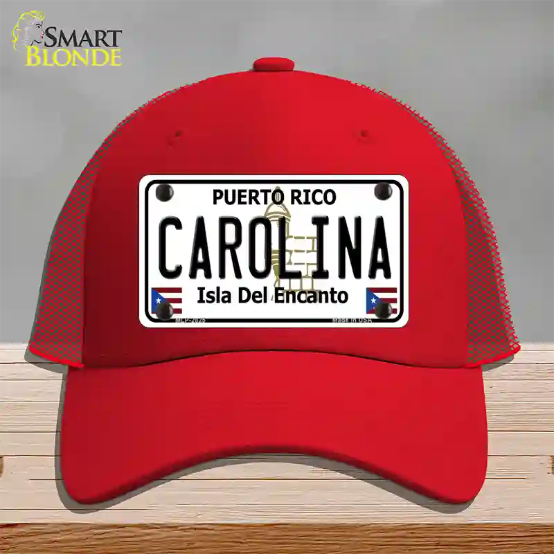 Carolina Novelty License Plate Hat Mesh / Red