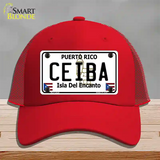 Ceiba Novelty License Plate Hat Mesh / Red