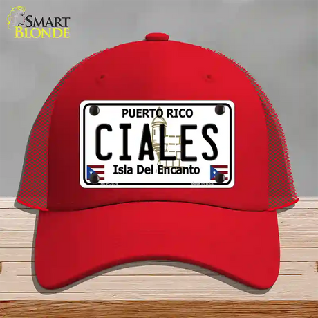 Ciales Novelty License Plate Hat Mesh / Red