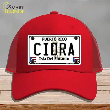 Cidra Novelty License Plate Hat Mesh / Red