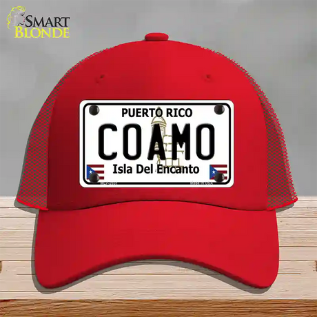 Coamo Novelty License Plate Hat Mesh / Red