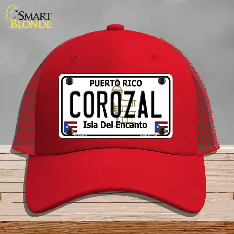 Corozal Novelty License Plate Hat Mesh / Red