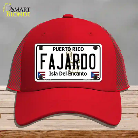 Fajardo Novelty License Plate Hat Mesh / Red