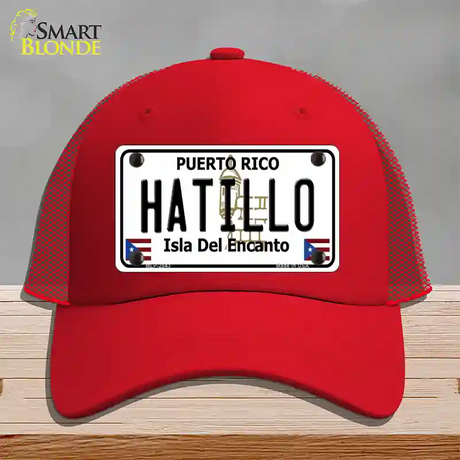 Hatillo Puerto Rico Novelty License Plate Hat Mesh / Red