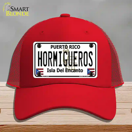 Hormiguesros Puerto Rico Novelty License Plate Hat Mesh / Red