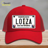 Loiza Puerto Rico Novelty License Plate Hat Mesh / Red