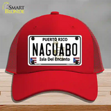 Naguabo Puerto Rico Novelty License Plate Hat Mesh / Red