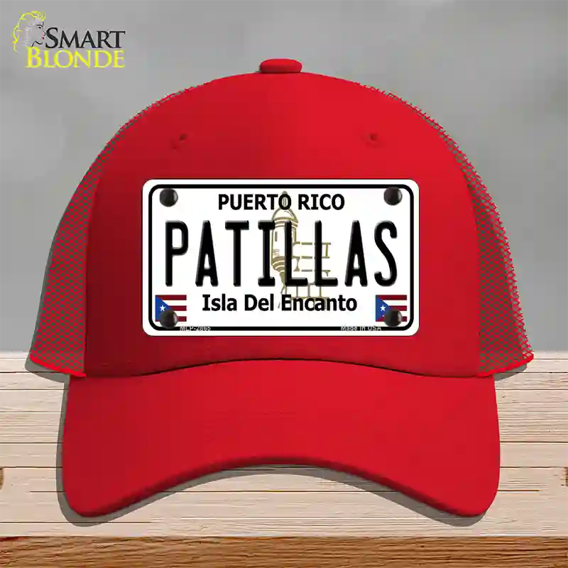 Patillas Puerto Rico Novelty License Plate Hat Mesh / Red