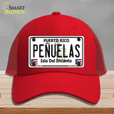 Penuelas Puerto Rico Novelty License Plate Hat Mesh / Red