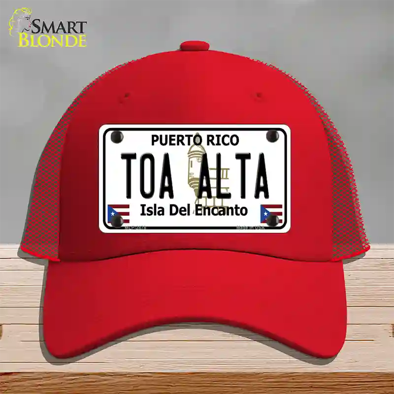 Toa Alta Puerto Rico Novelty License Plate Hat Mesh / Red