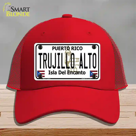 Trujillo Alto Puerto Rico Novelty License Plate Hat Mesh / Red