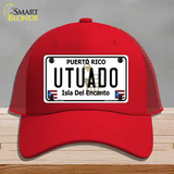 Utuado Puerto Rico Novelty License Plate Hat Mesh / Red