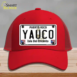 Yauco Puerto Rico Novelty License Plate Hat Mesh / Red