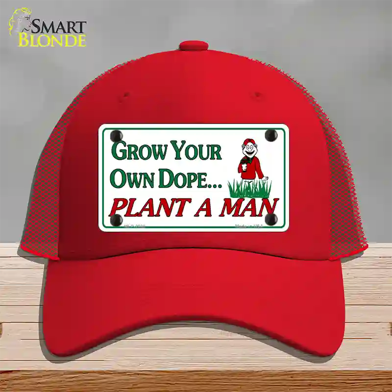 Grow Dope Novelty License Plate Hat Mesh / Red