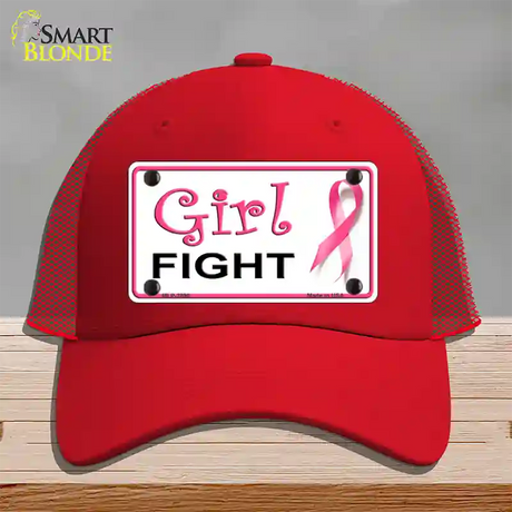 Girl Fight Novelty License Plate Hat Sign Mesh / Red