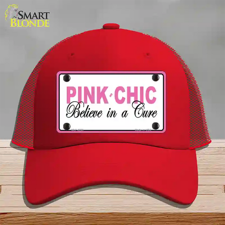 Pink Chic Novelty License Plate Hat Mesh / Red