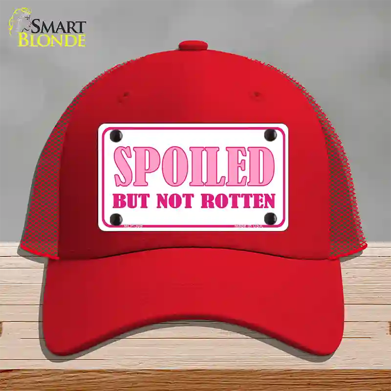 Spoiled But Not Rotten Novelty License Plate Hat Mesh / Red