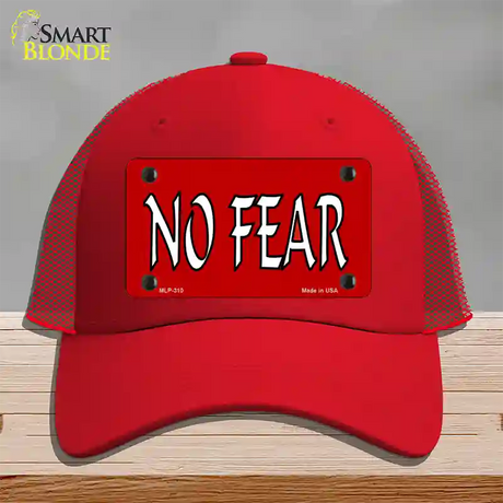 No Fear Novelty License Plate Hat Mesh / Red