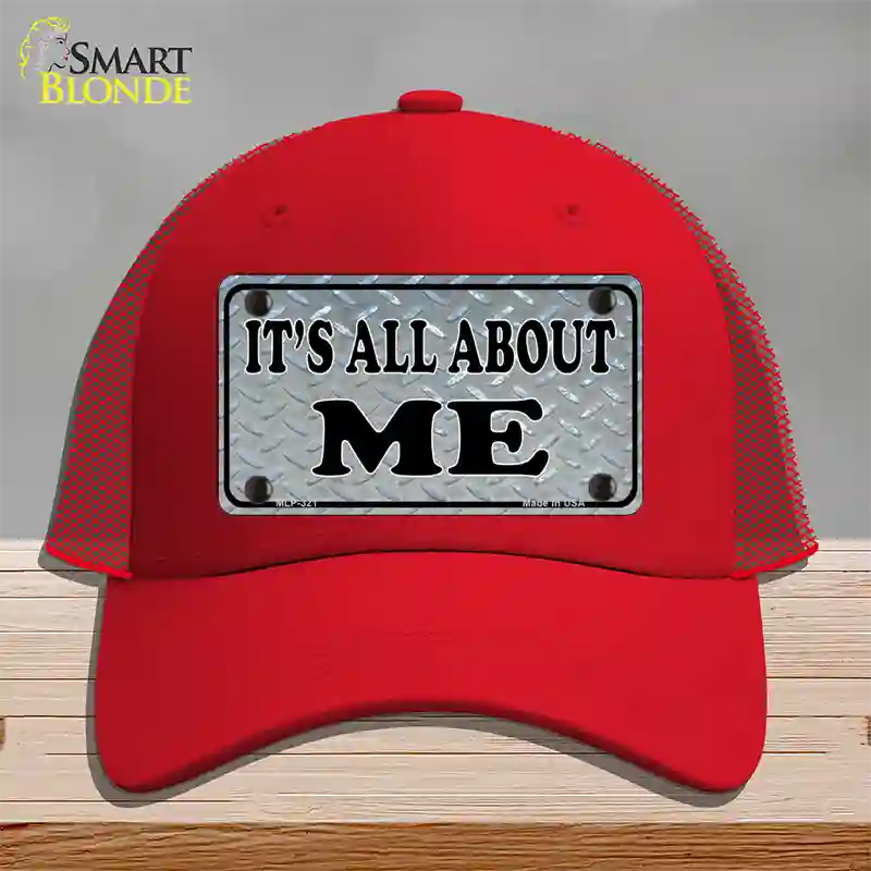 Its All About Me Novelty License Plate Hat Mesh / Red