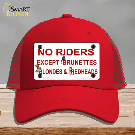 No Riders Except Novelty License Plate Hat Mesh / Red