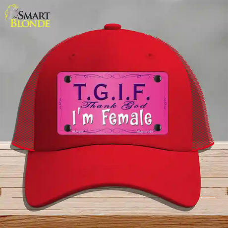 TGIF Novelty License Plate Hat Mesh / Red