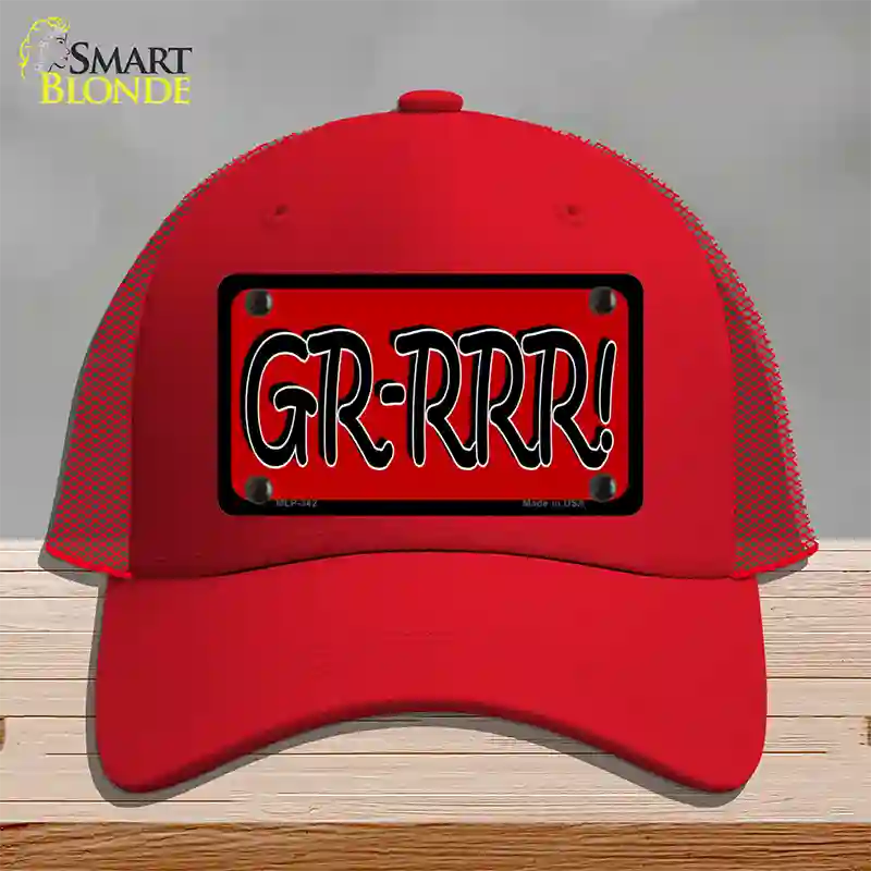 GR-RRR Novelty License Plate Hat Mesh / Red