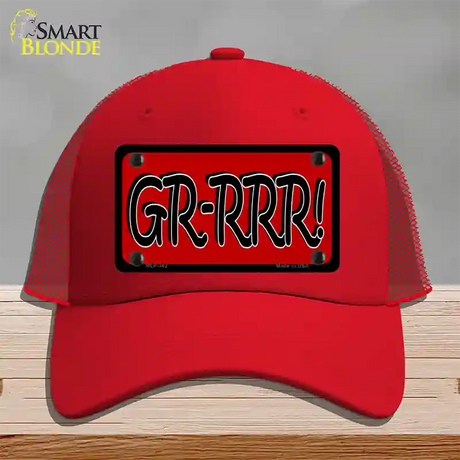 GR-RRR Novelty License Plate Hat Mesh / Red