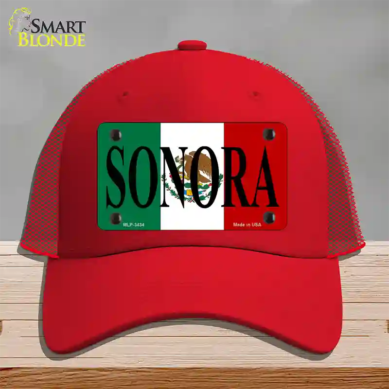 Sonora Novelty License Plate Hat Mesh / Red