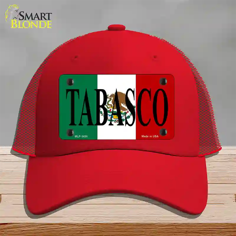 Tabasco Novelty License Plate Hat Mesh / Red