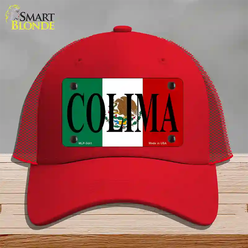 Colima Novelty License Plate Hat Mesh / Red