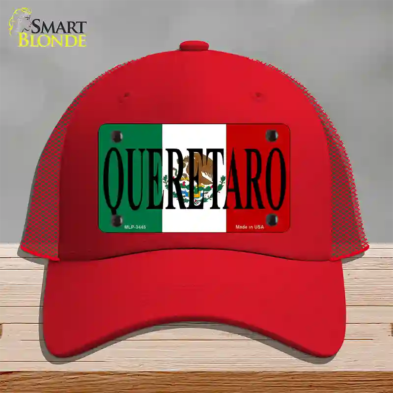 Queretaro Mexico Flag Novelty License Plate Hat Mesh / Red