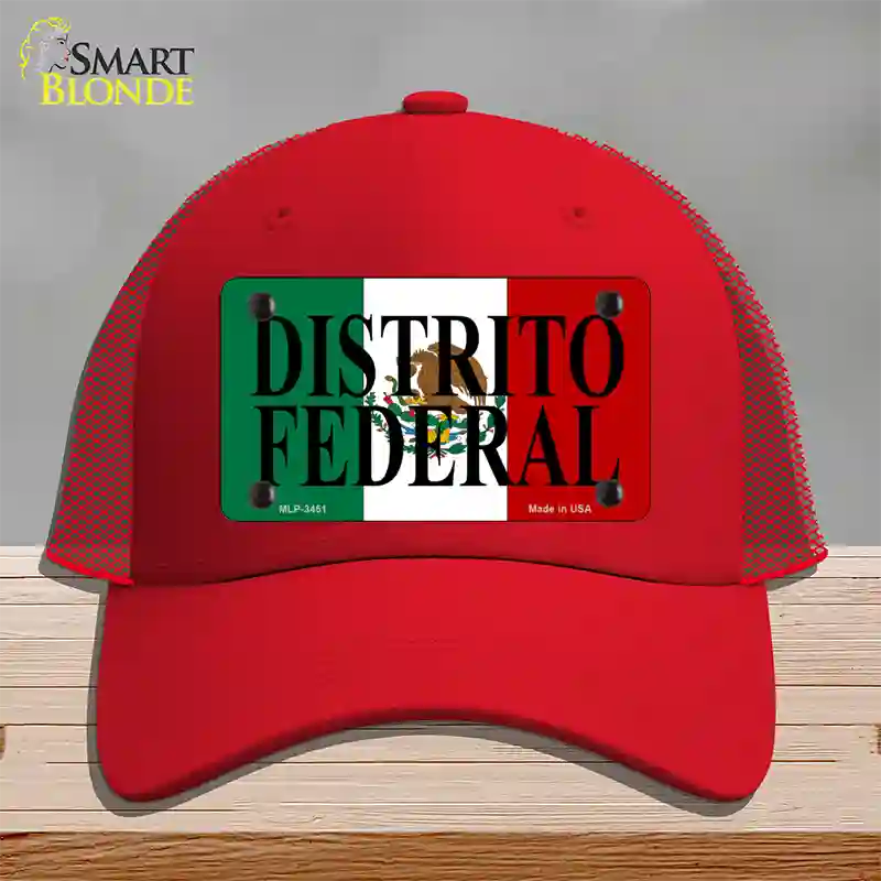 Distrito Federal Mexico Flag Novelty License Plate Hat Mesh / Red