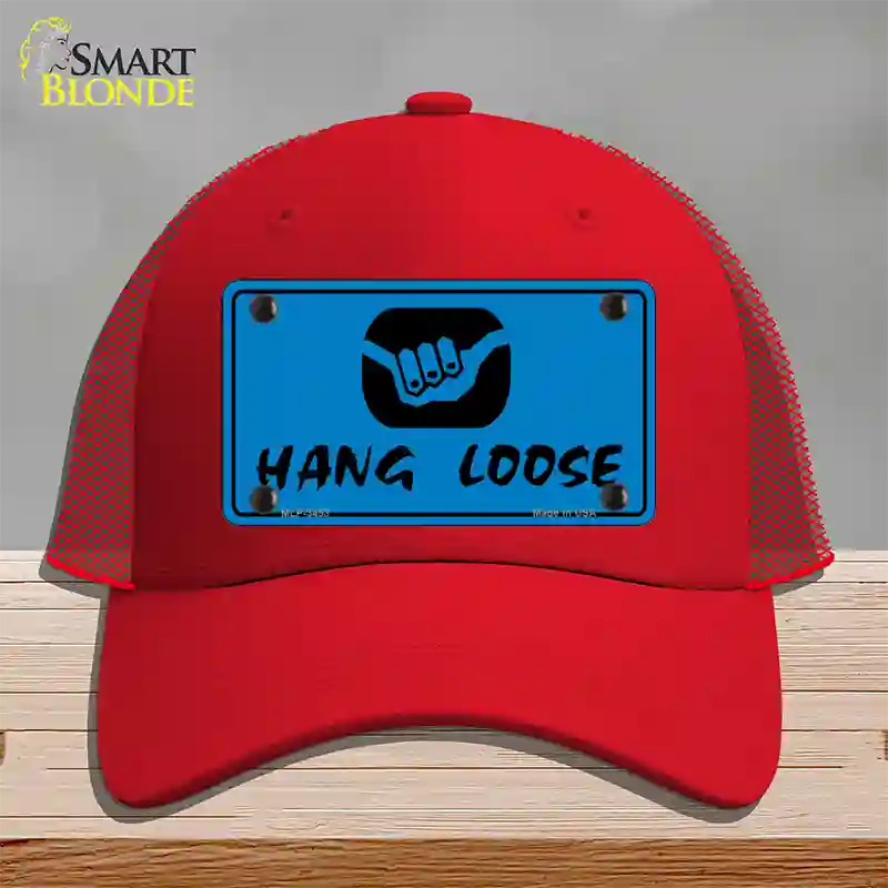 Hang Loose Novelty License Plate Hat Mesh / Red