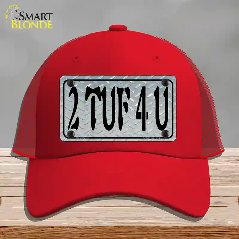 2 TUF 4 U Diamond Novelty License Plate Hat Mesh / Red