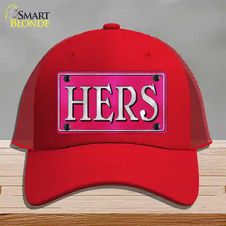 HERS Novelty License Plate Hat Mesh / Red