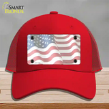 Faded Old Glory Novelty License Plate Hat Mesh / Red