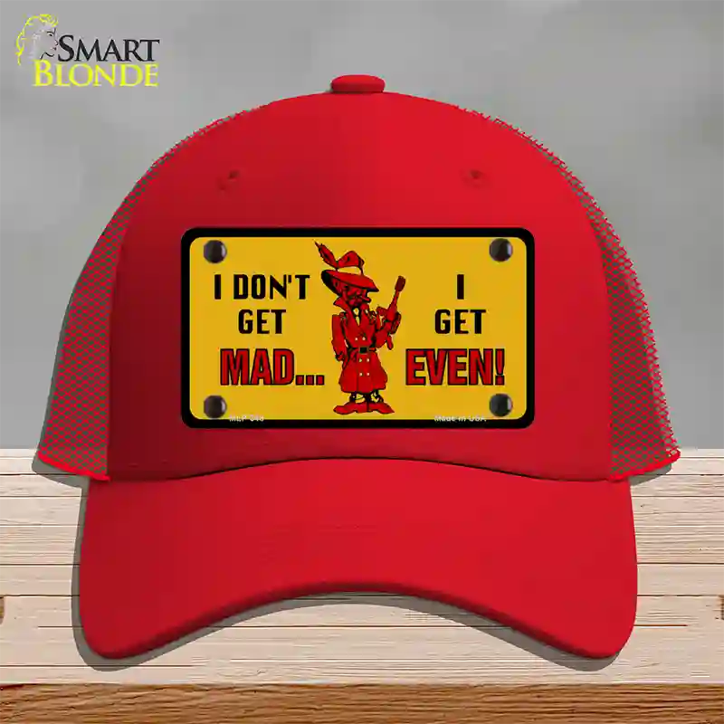 Dont Get Mad Novelty License Plate Hat Mesh / Red