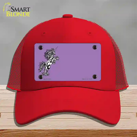 Unicorn Offset Novelty License Plate Hat Mesh / Red