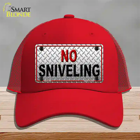 No Sniveling Novelty License Plate Hat Mesh / Red