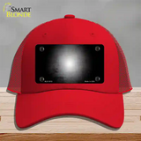 Black White Fade Scratched Novelty License Plate Hat Mesh / Red