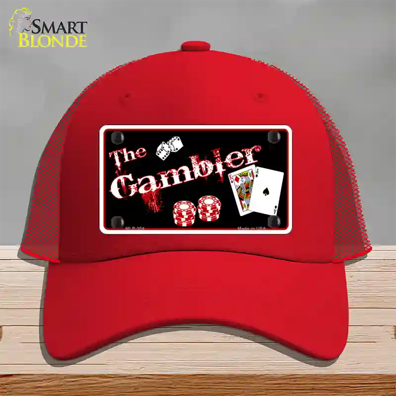 Gambler Novelty License Plate Hat Mesh / Red