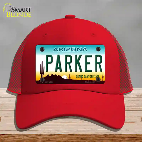 Parker Arizona Novelty License Plate Hat Mesh / Red