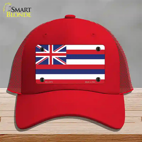 Hawaii Flag State Flag Novelty License Plate Hat Mesh / Red