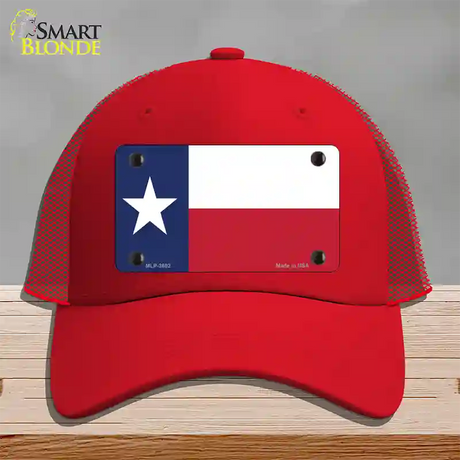 Texas State Flag Novelty License Plate Hat Mesh / Red